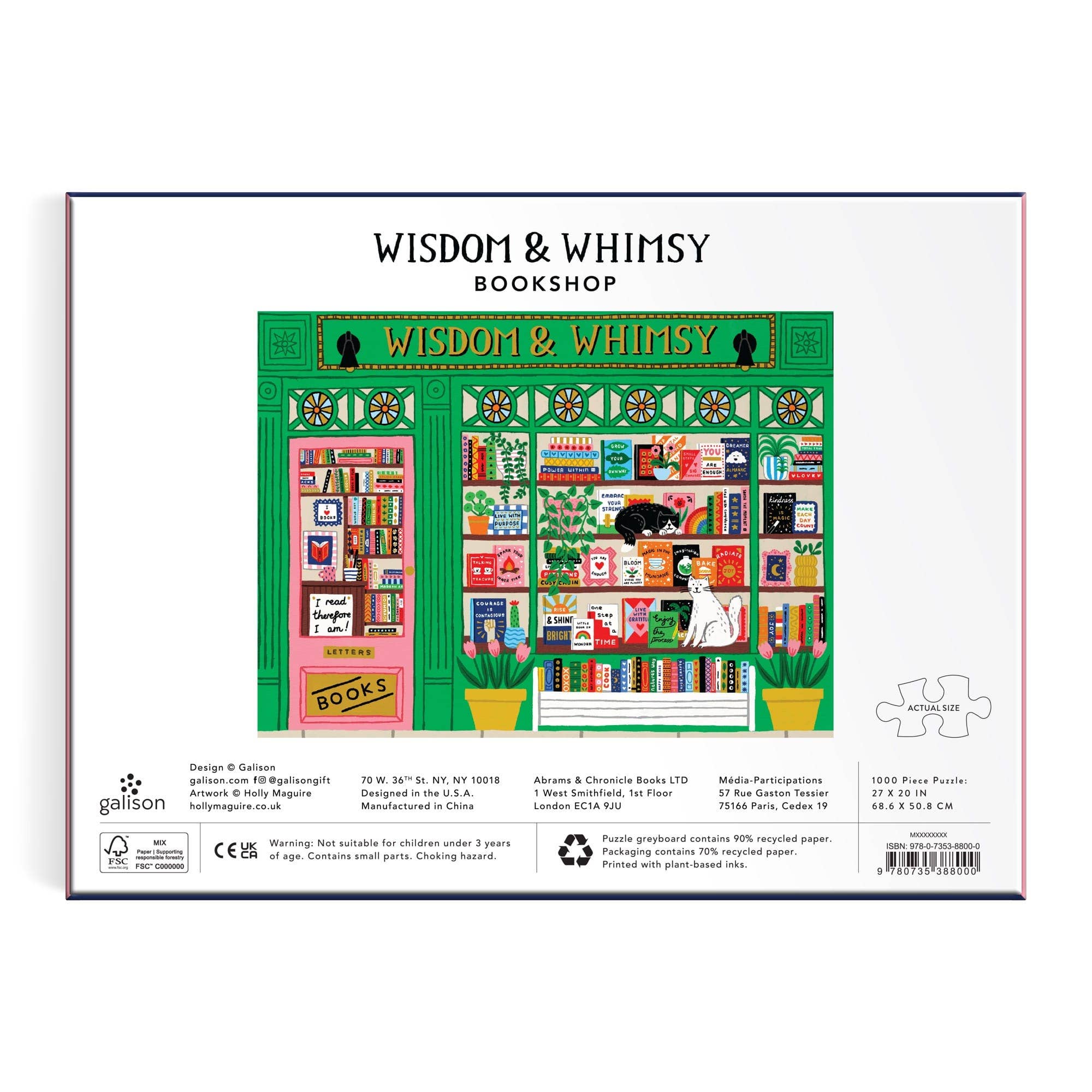 Galison: Wisdom & Whimsy Bookshop 1000 Piece Foil Puzzle