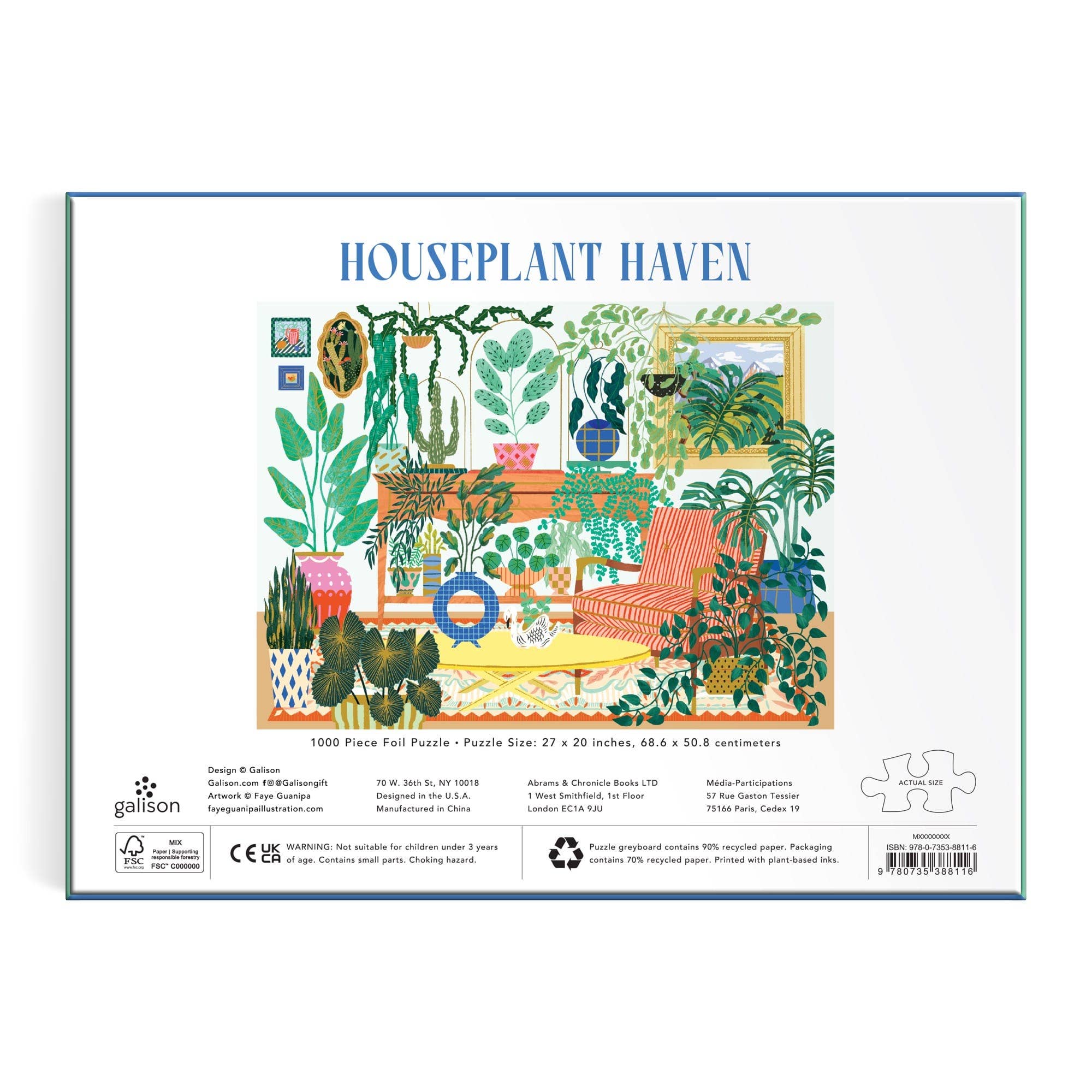 Galison: Houseplant Haven 1000 Piece Foil Puzzle