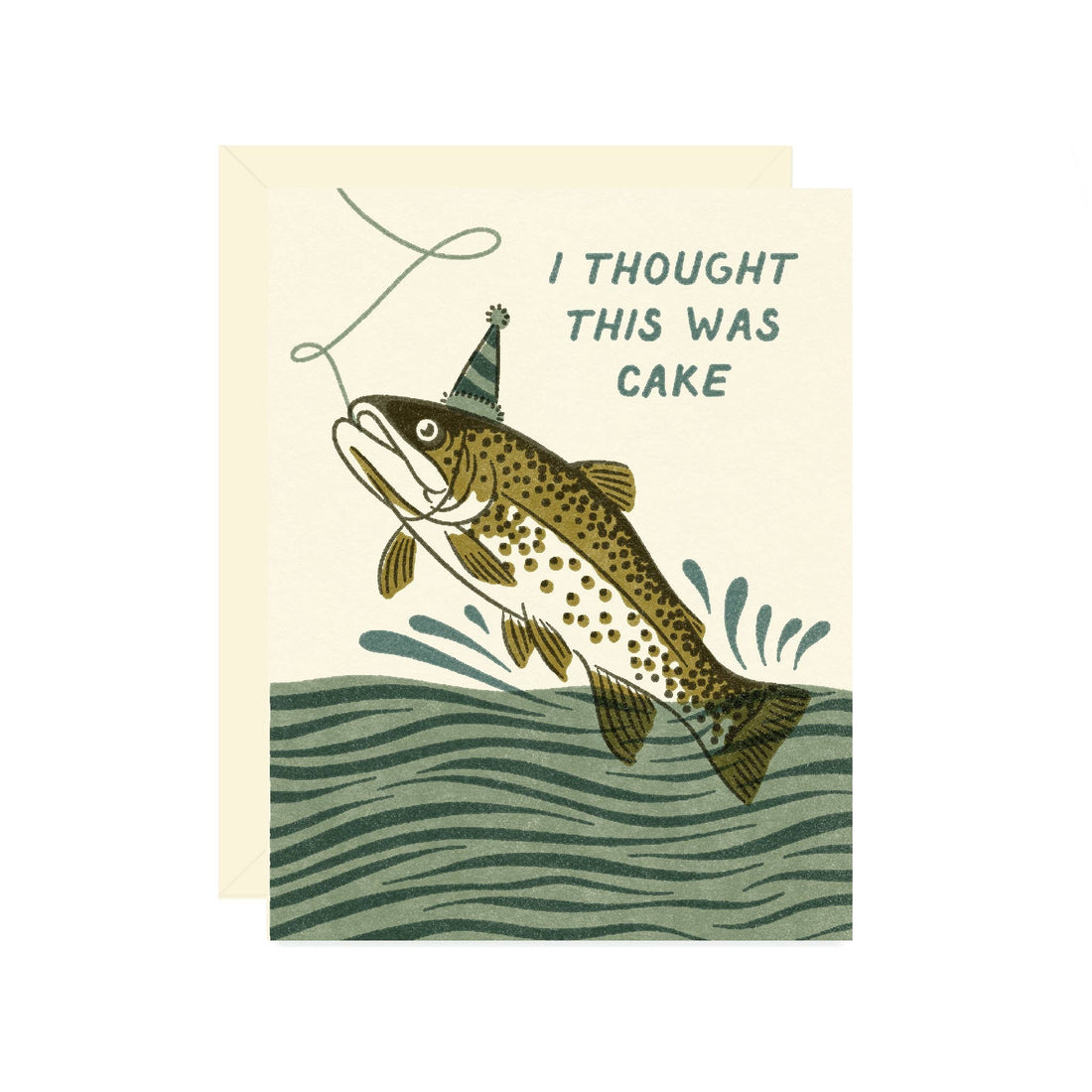 Trout Catching Cake Card
