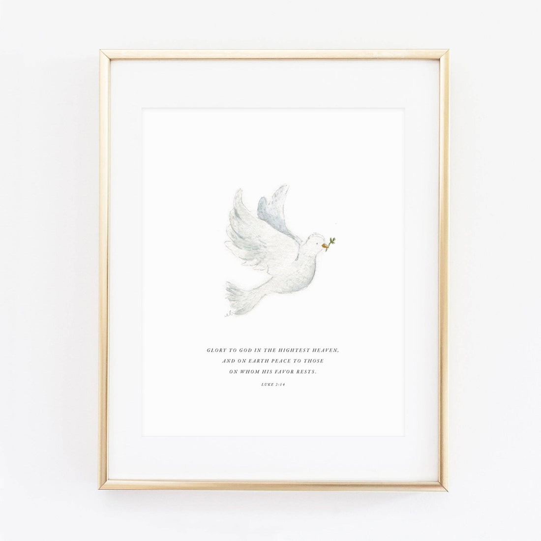 Emily Lex: Dove Scripture Print: Luke 2:14