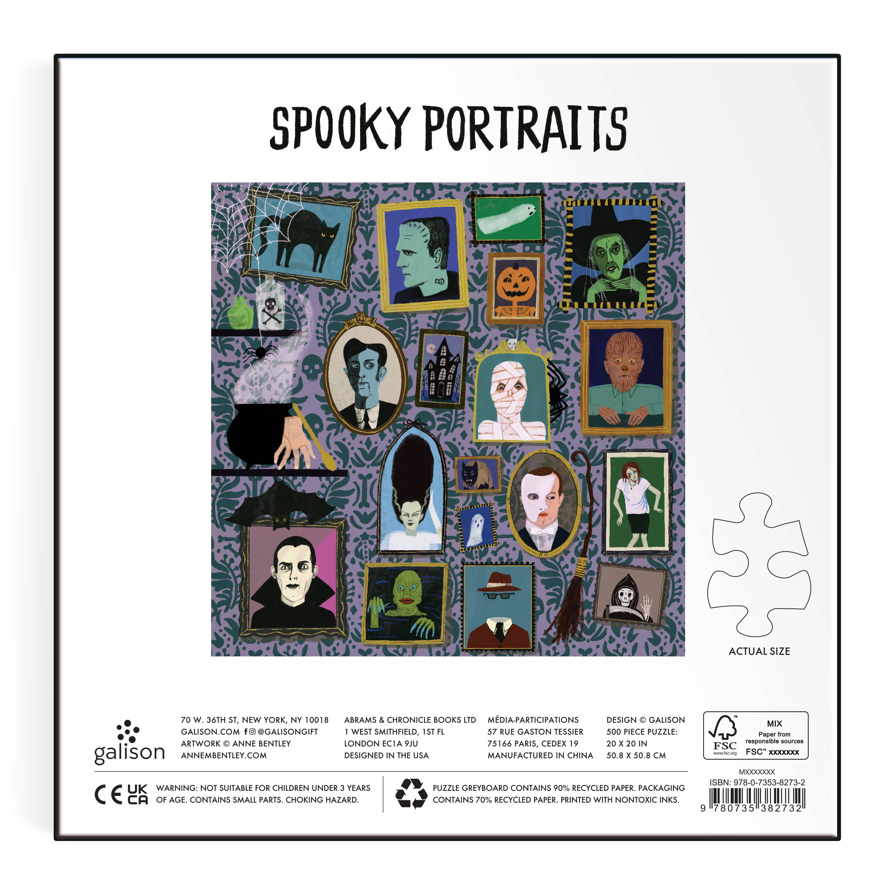 Galison: Spooky Portraits 500 Piece Foil Puzzle