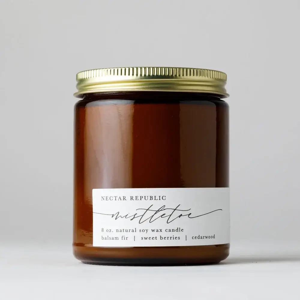 Mistletoe Jar Soy Candle | holiday Christmas wreath tree