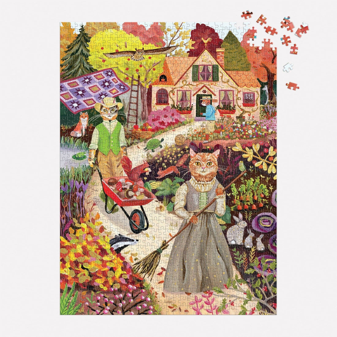 Galison: Cottage Cats 1000 Piece Foil Puzzle