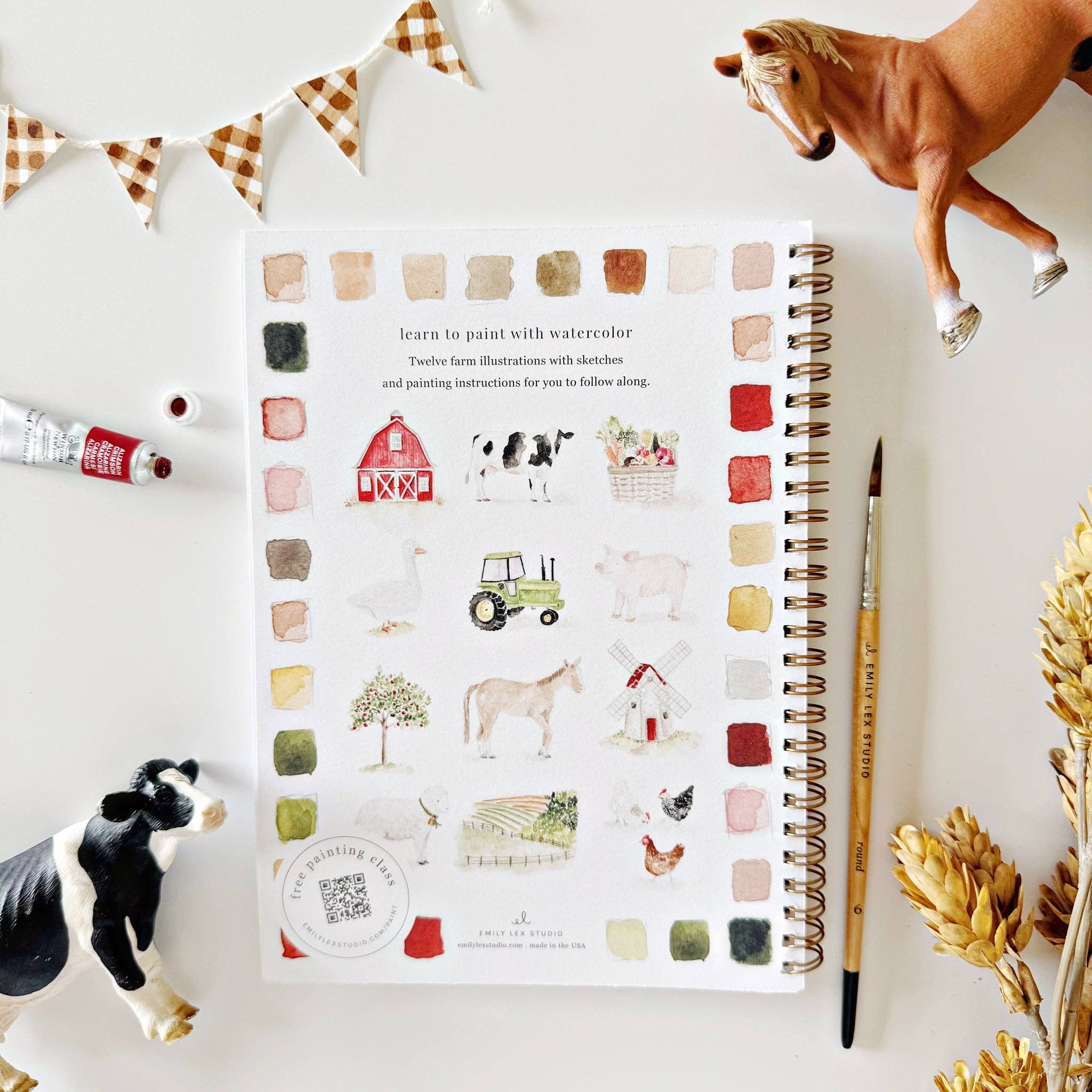 Emily Lex: Farm Watercolor Workbook