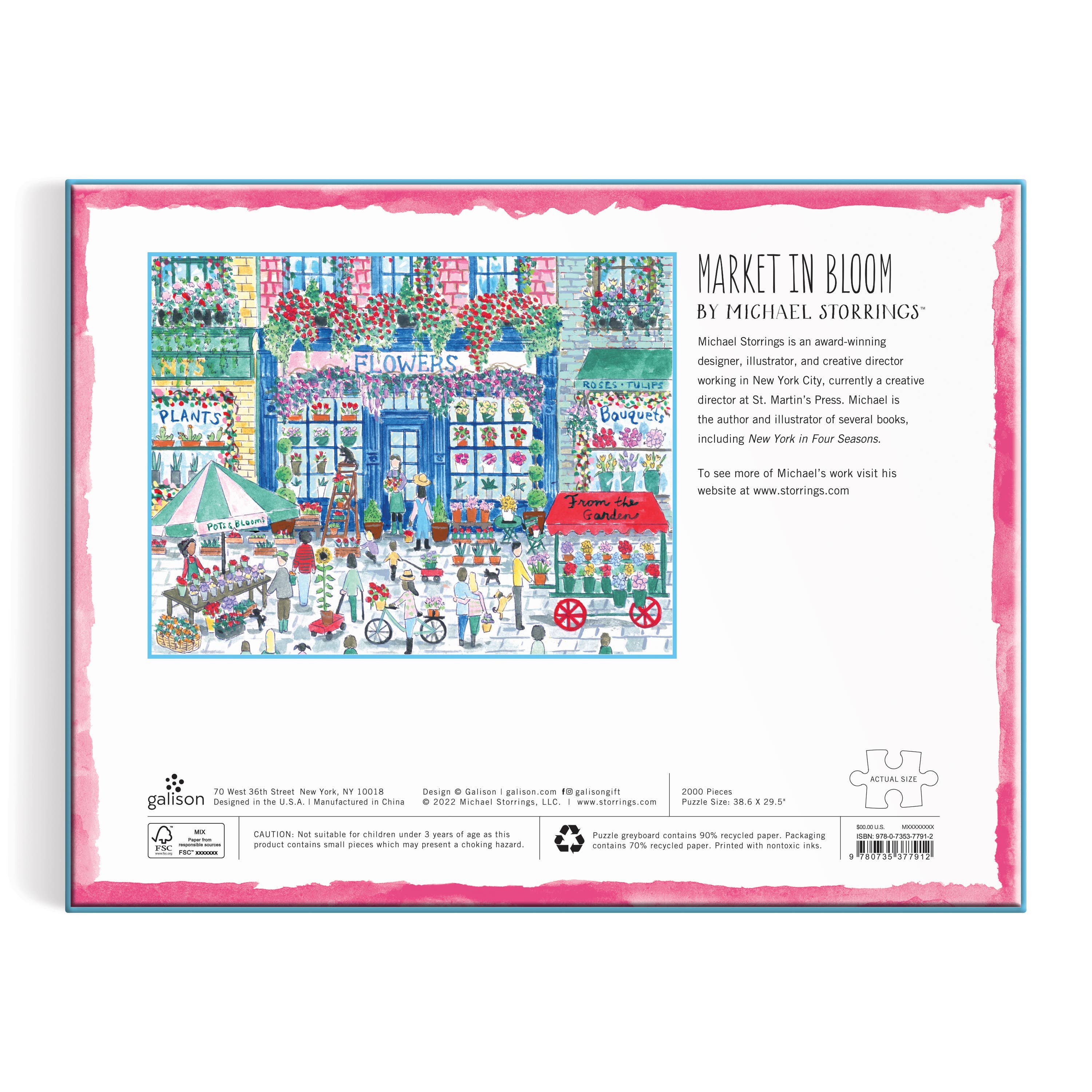 Galison: Michael Storrings Market in Bloom 2000 Piece Puzzle