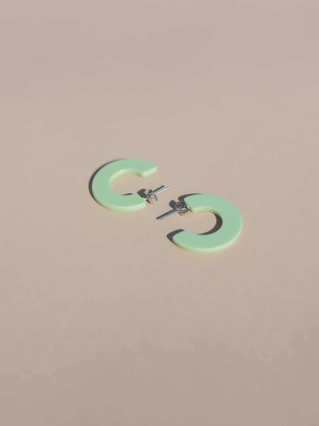 Green Hoop Earrings: Ray, Kiwi