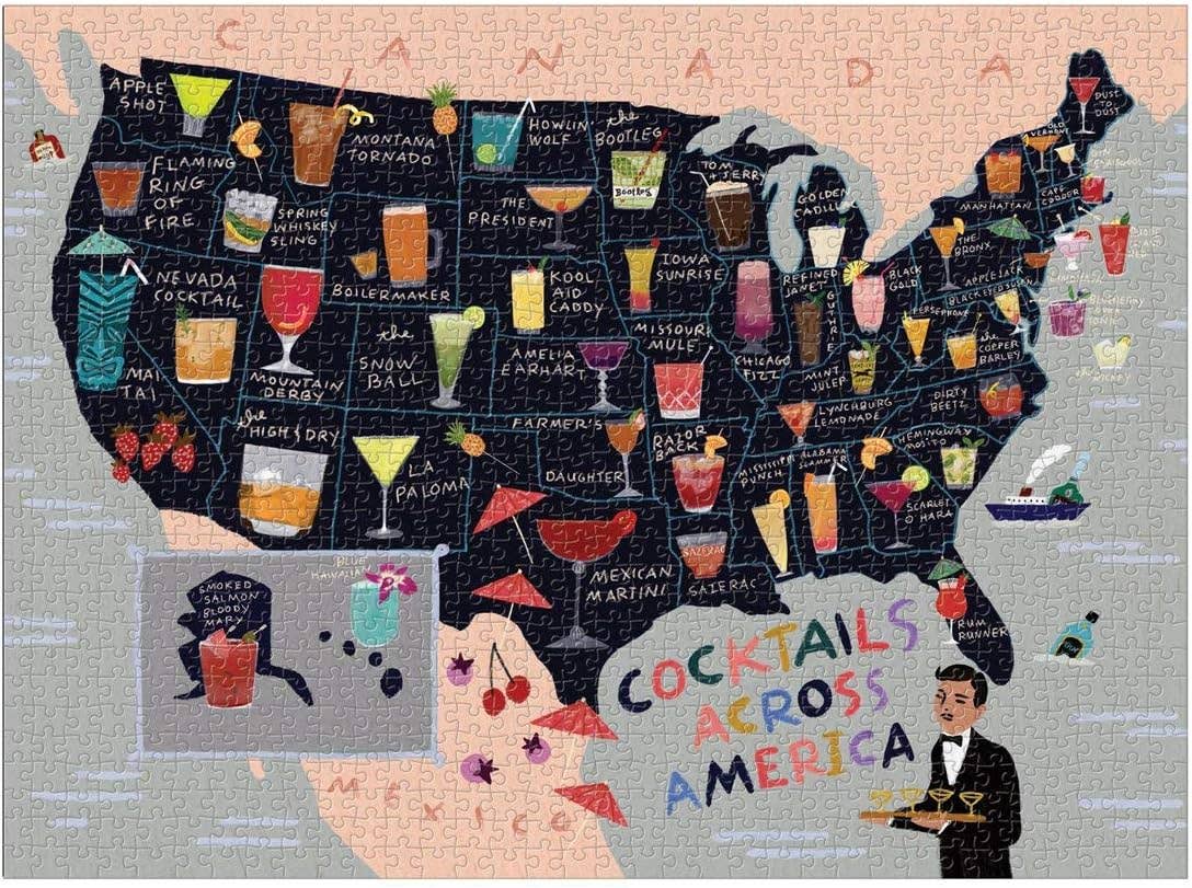 Cocktails Across America 1000 Piece Puzzle