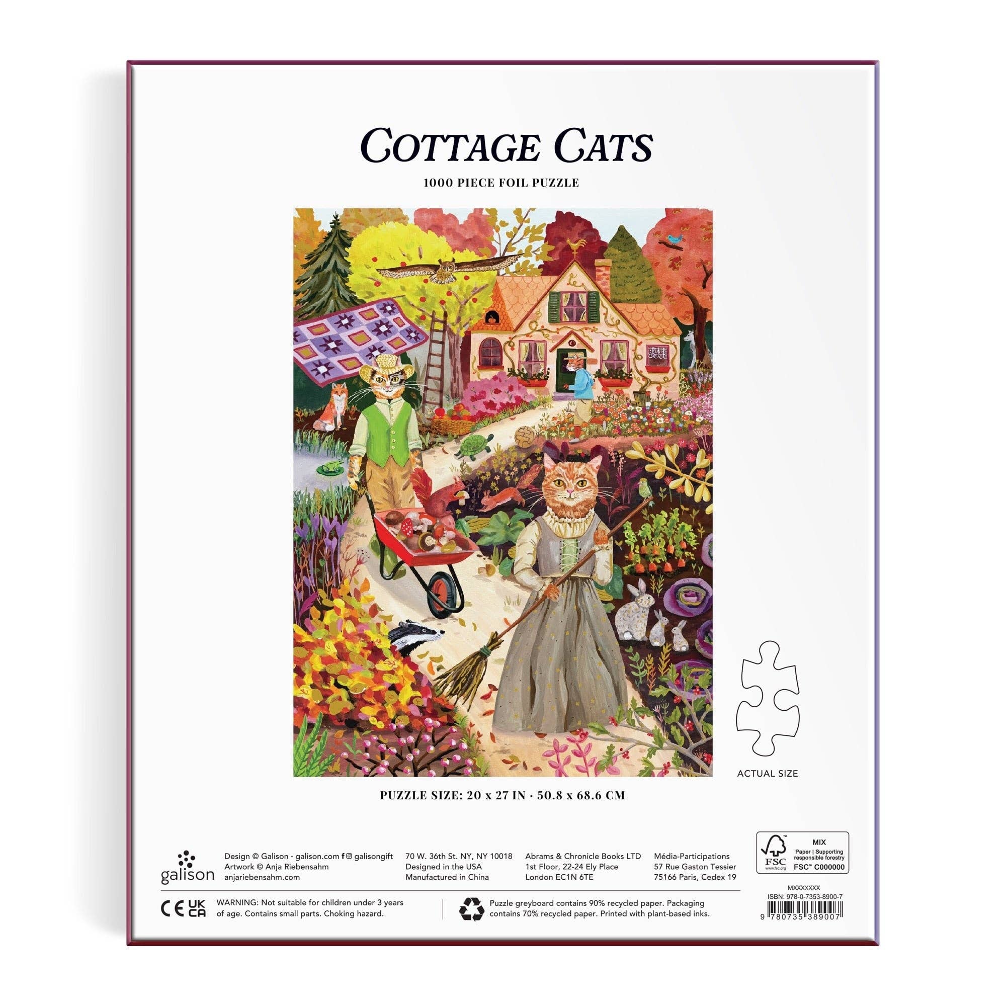 Galison: Cottage Cats 1000 Piece Foil Puzzle