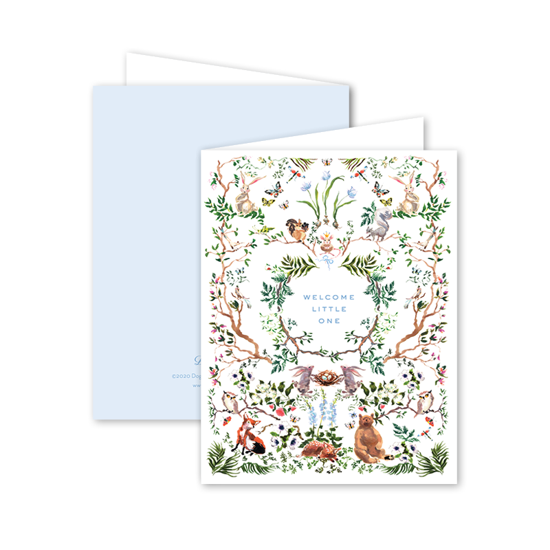 Woodland Baby Blue Card