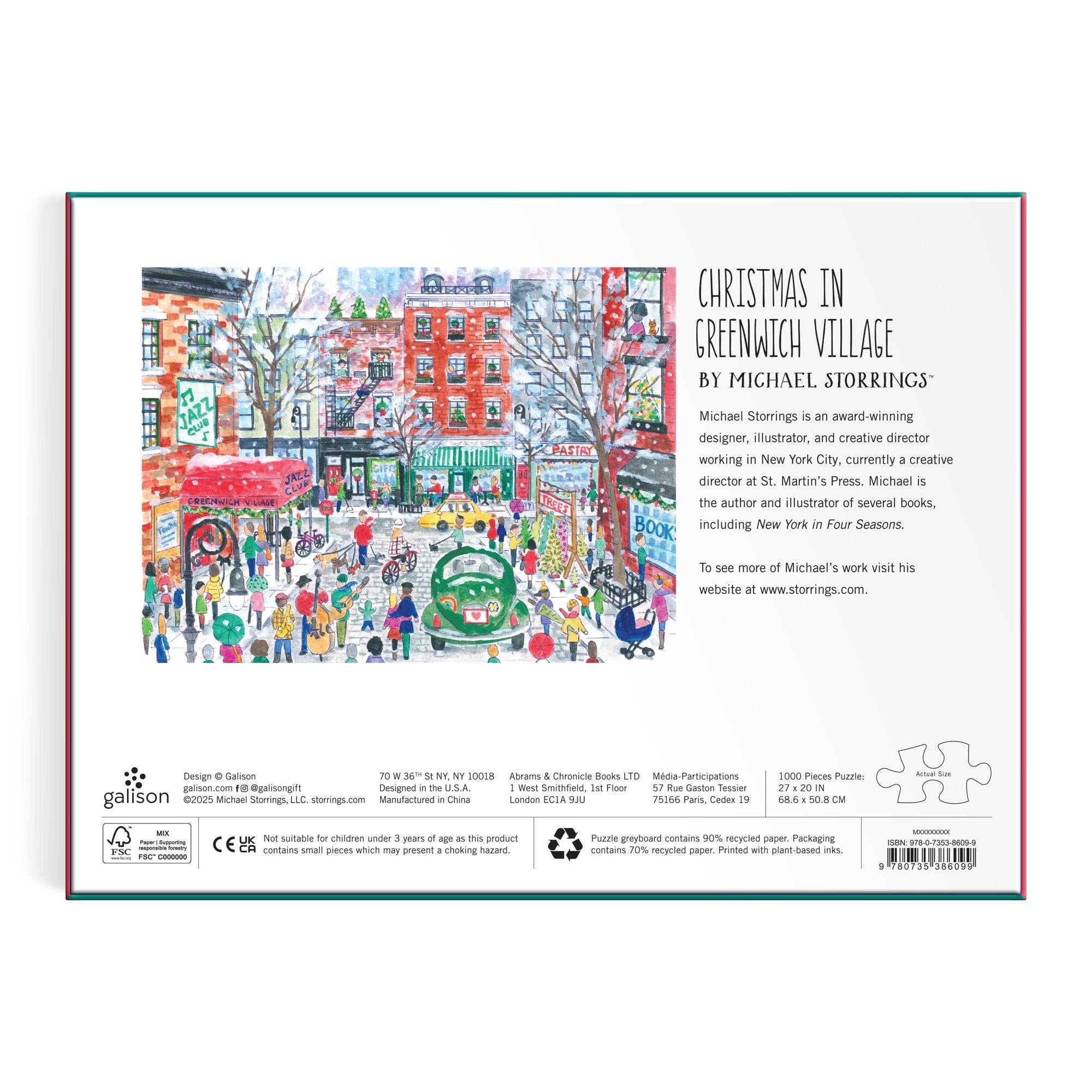 Galison: Michael Storrings Christmas in Greenwich Village 1000 Piece Puzzle
