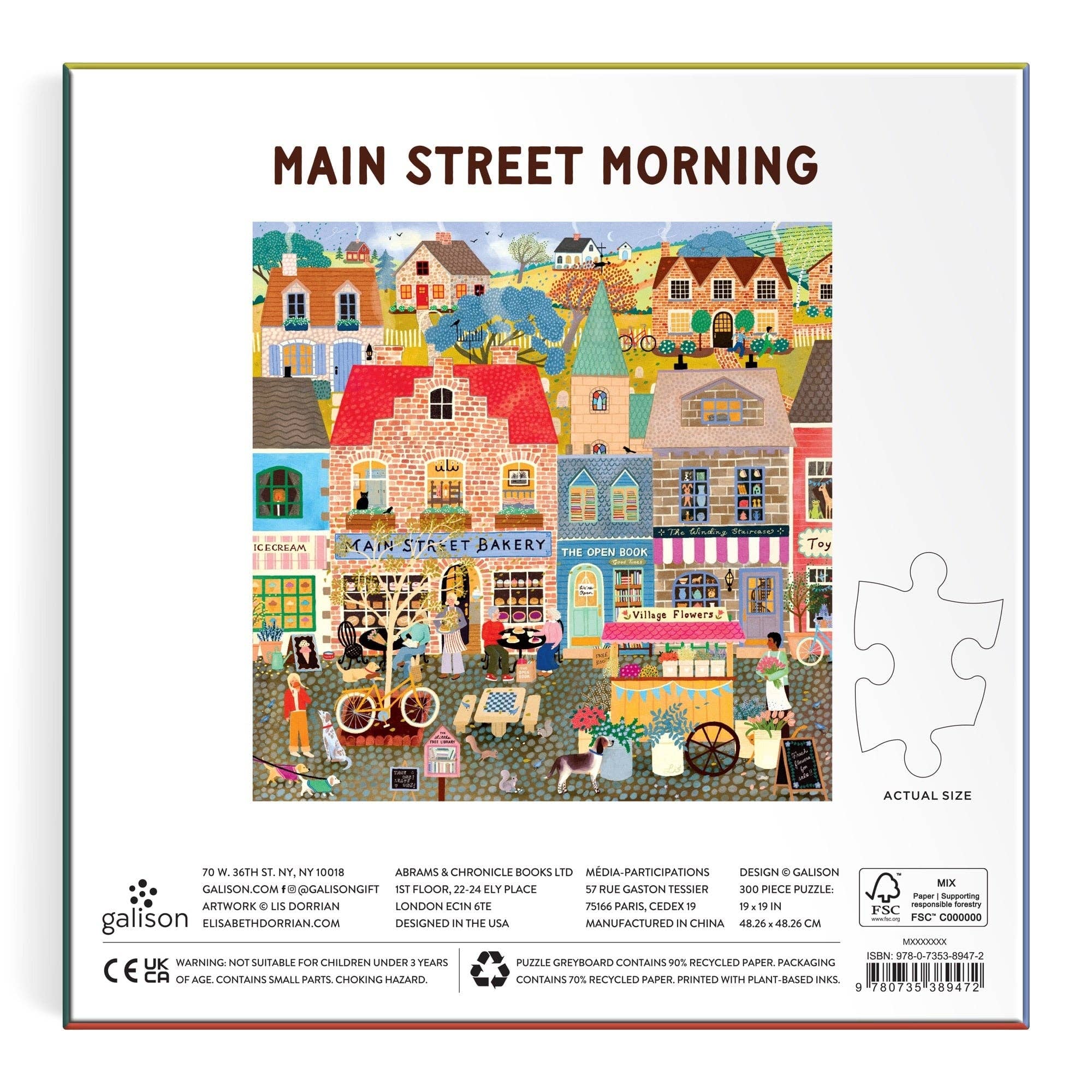 Galison: Main Street Morning 300 Piece Puzzle