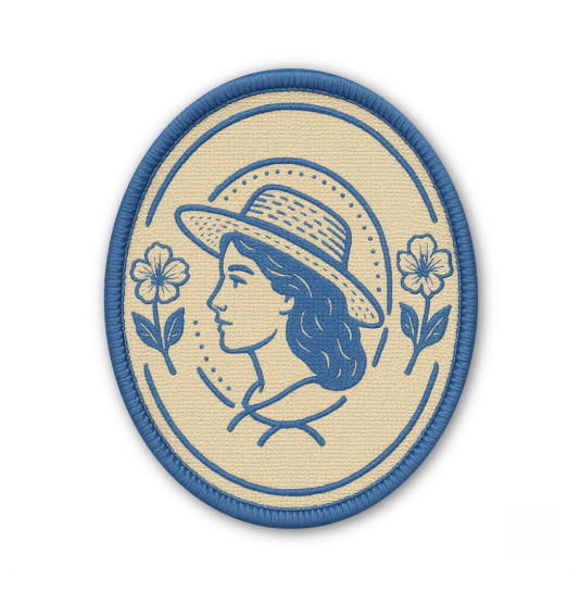 Prairie Bloom – Vintage Cameo Patch Style Sticker