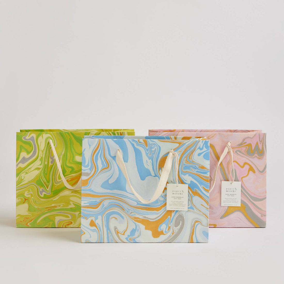 Marbled Gift Bags (Medium) - Pastel