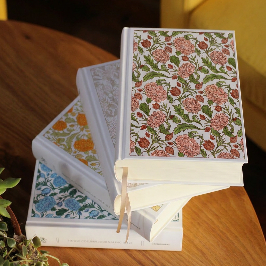 Journaling Bible®, Floral Hardcover - ESV Custom Single Column
