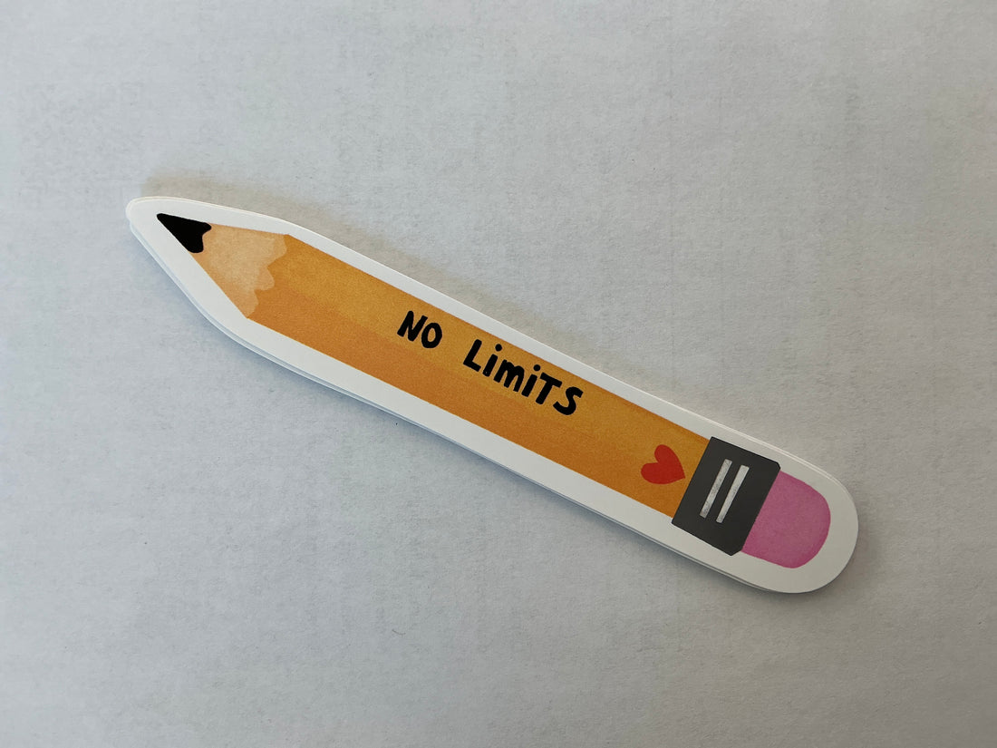 No Limits Yellow Pencil Sticker