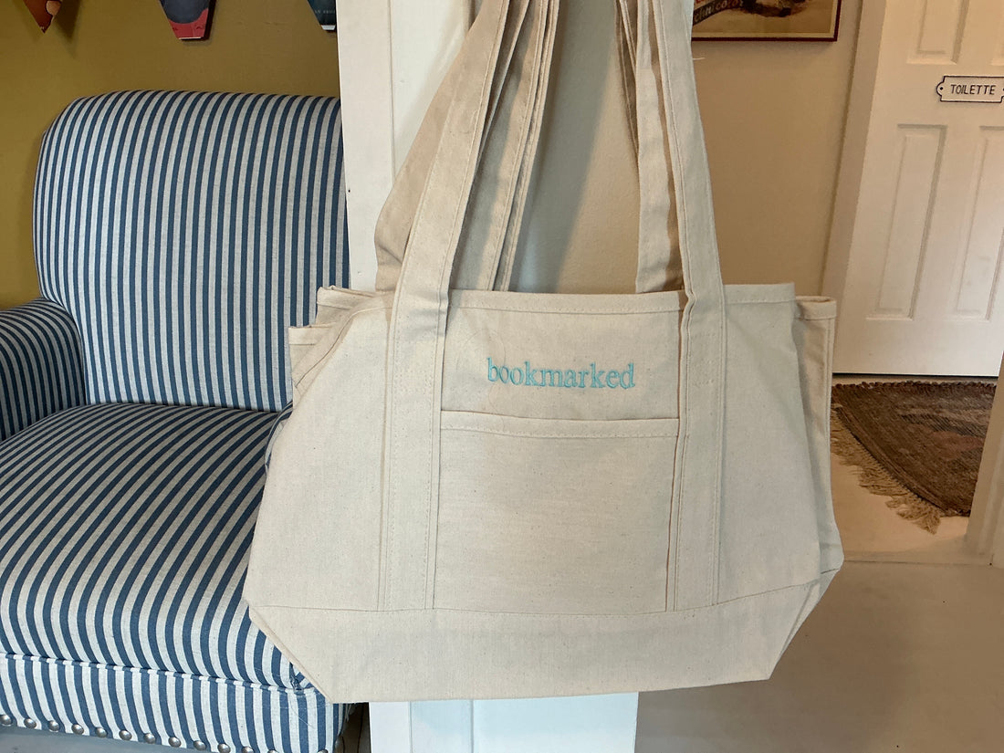 Bookmarked Embroidered Tote Bag