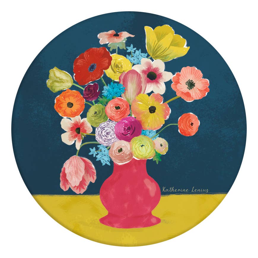 Pretty Floral Ceramic Car Coasters