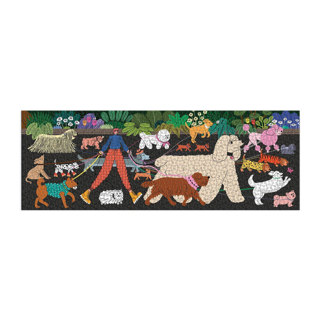 Galison: Dog Walk 1000 Piece Panoramic Puzzle