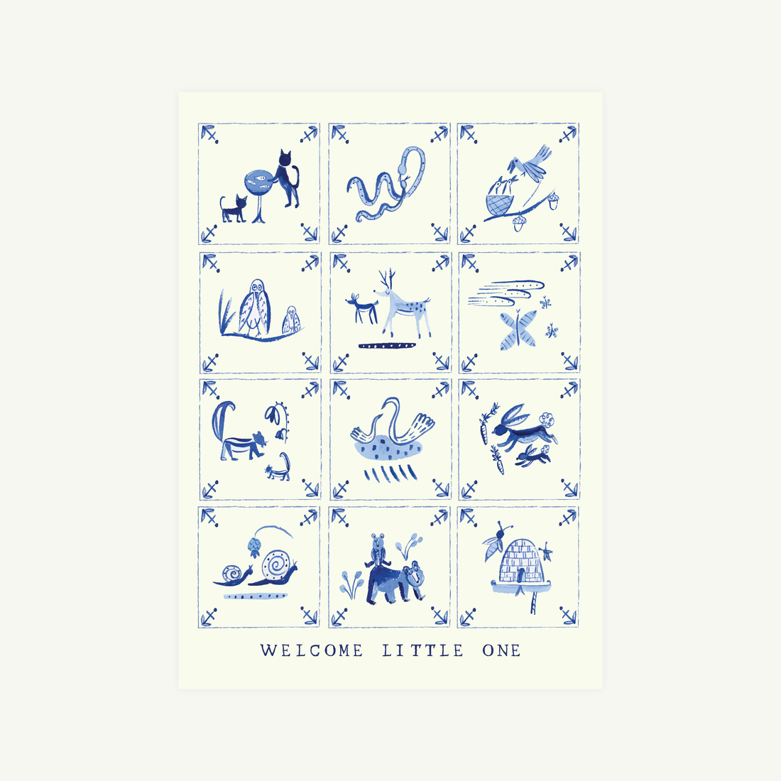 Baby Delft Tiles Card