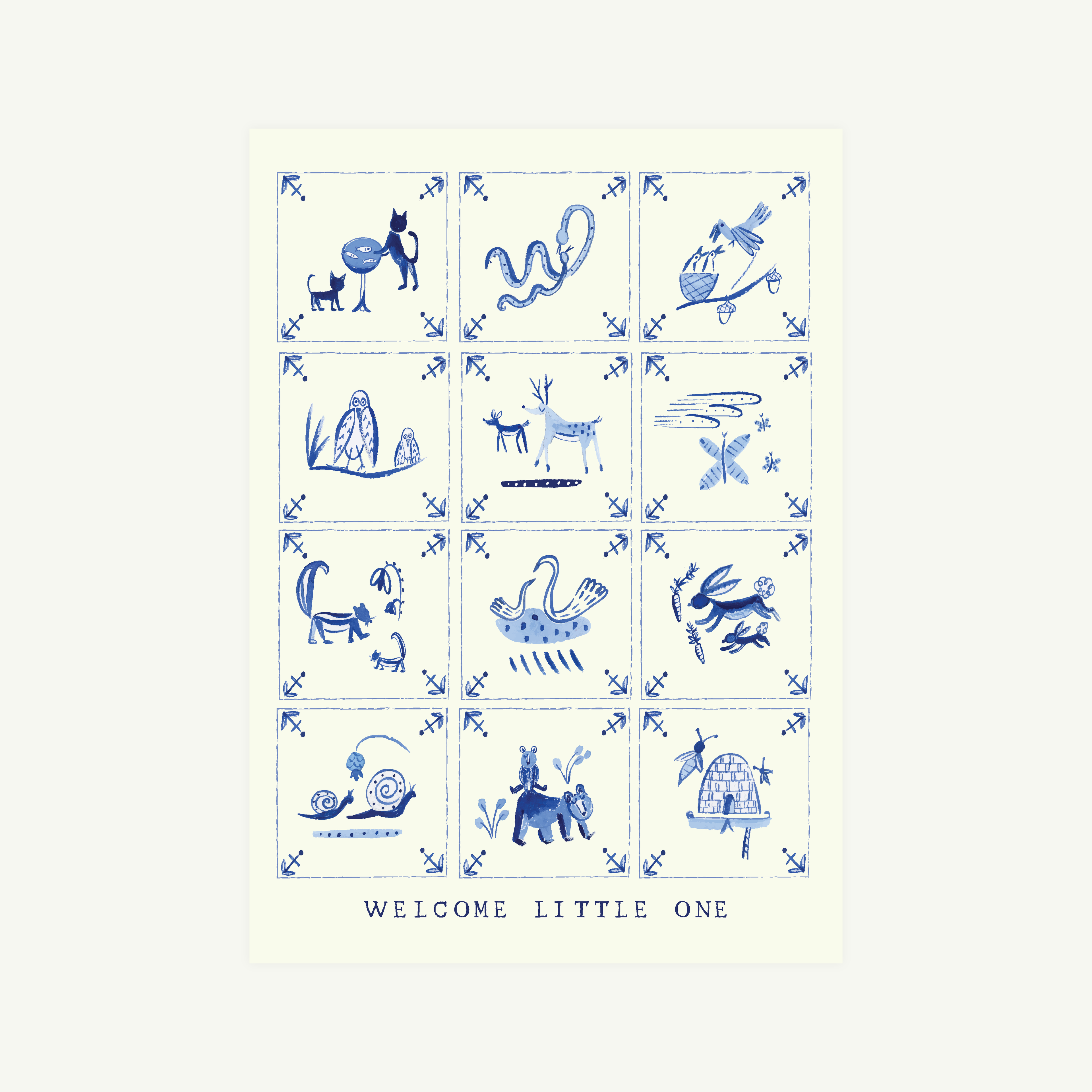 Baby Delft Tiles Card