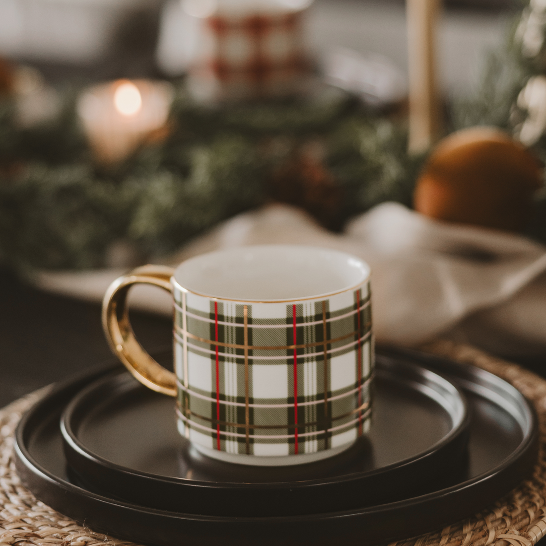 Sweet Water: Green Plaid Coffee Mug