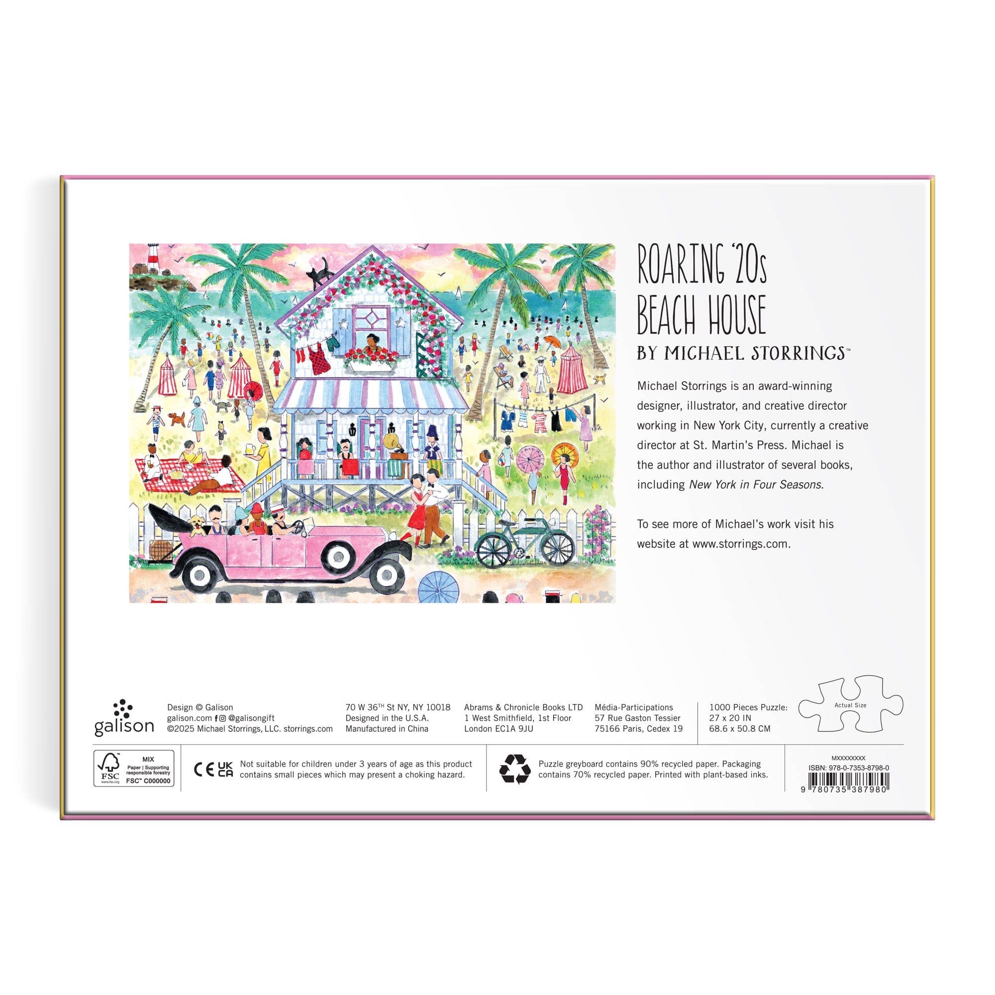 Galison: Michael Storrings Roaring 20s Beach House 1000 Piece Puzzle