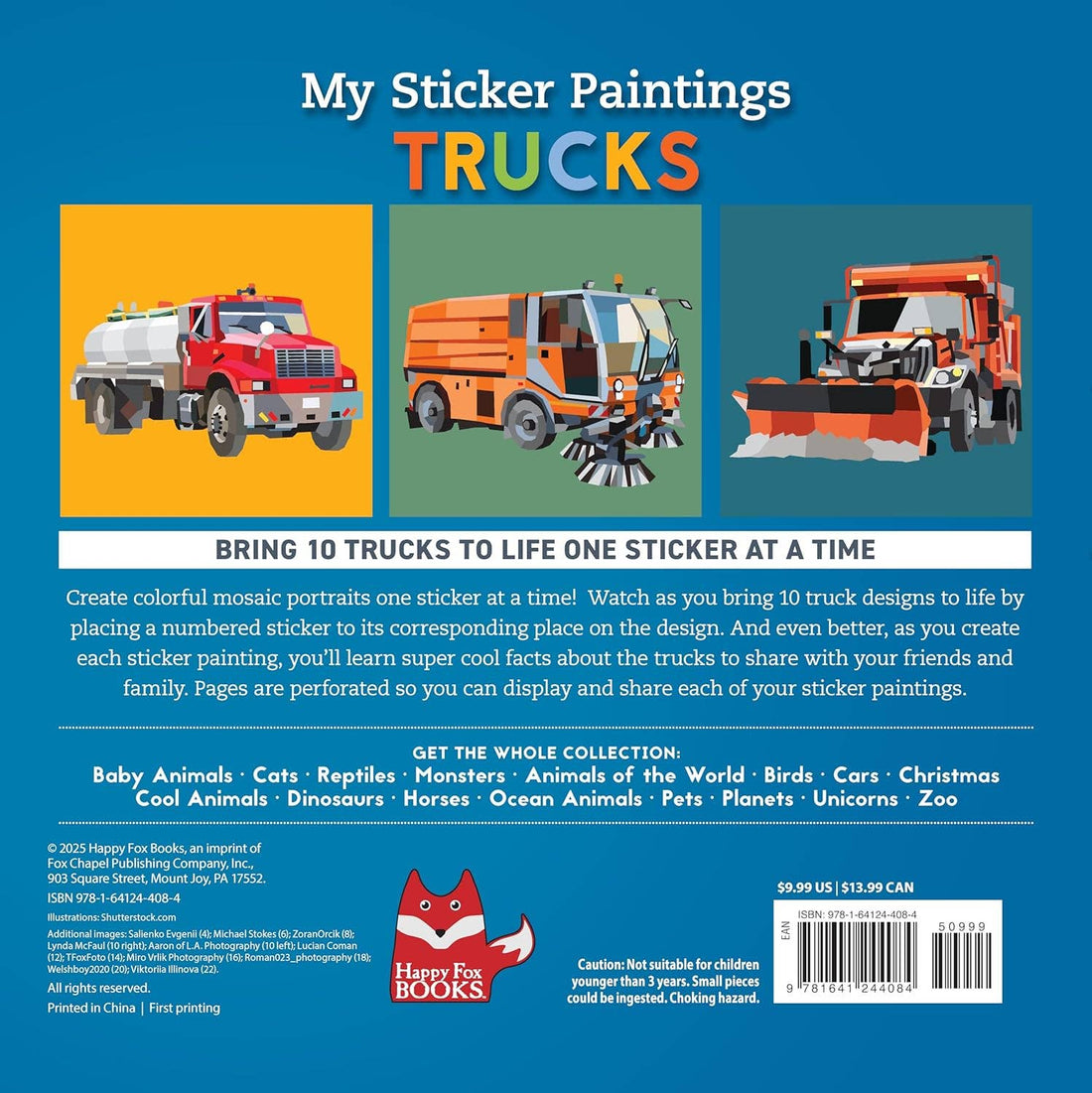 My Sticker Paintings: Trucks, 10 Massive Machines - Children’s Activity Book