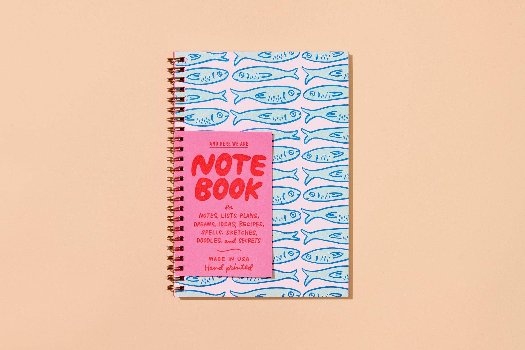 Sardines Lettepress Spiral Notebook