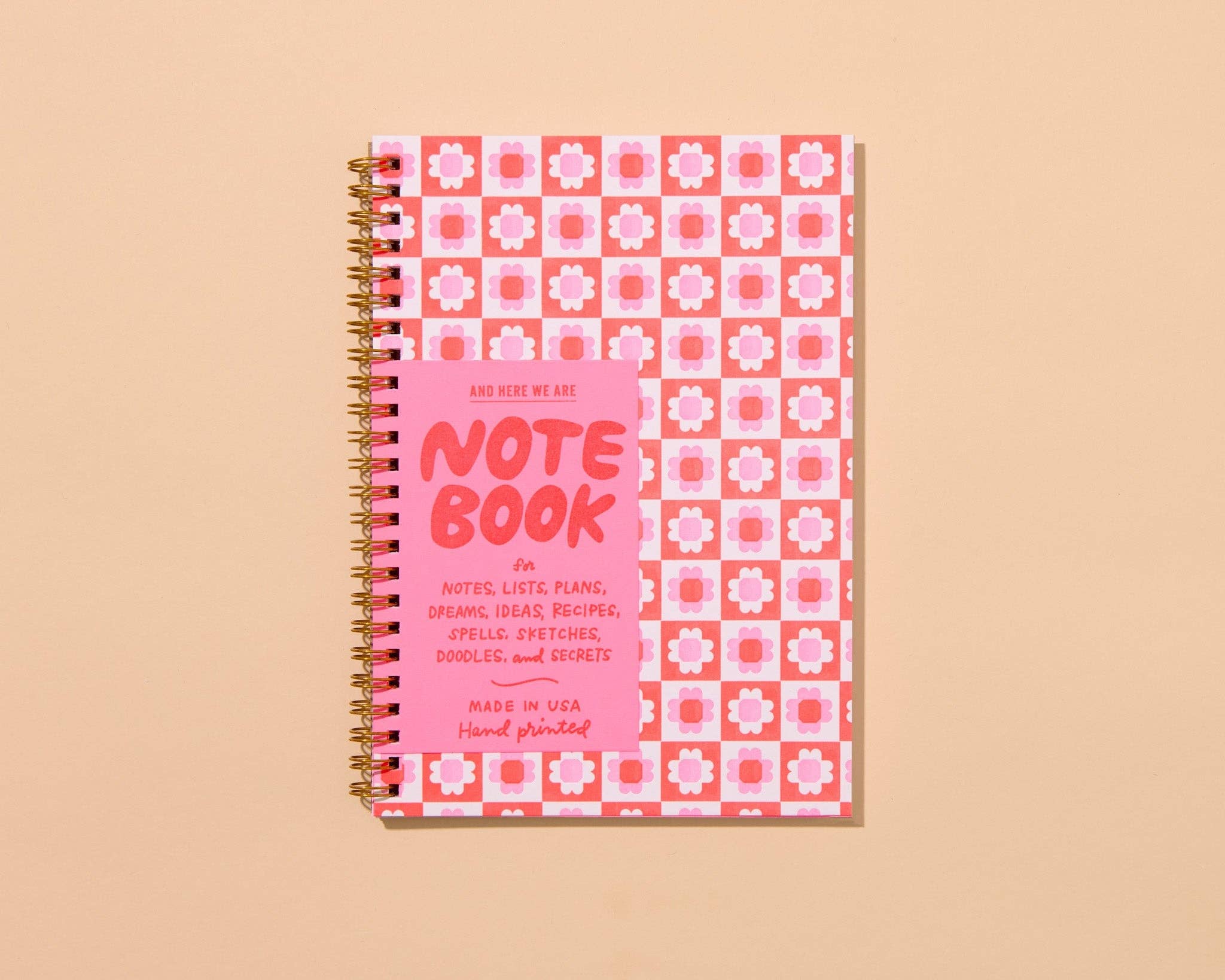 Blume Quilt Floral Letterpress Spiral Notebook