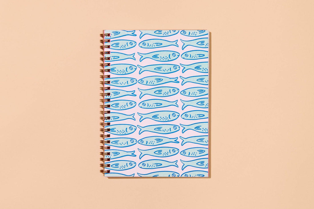 Sardines Lettepress Spiral Notebook
