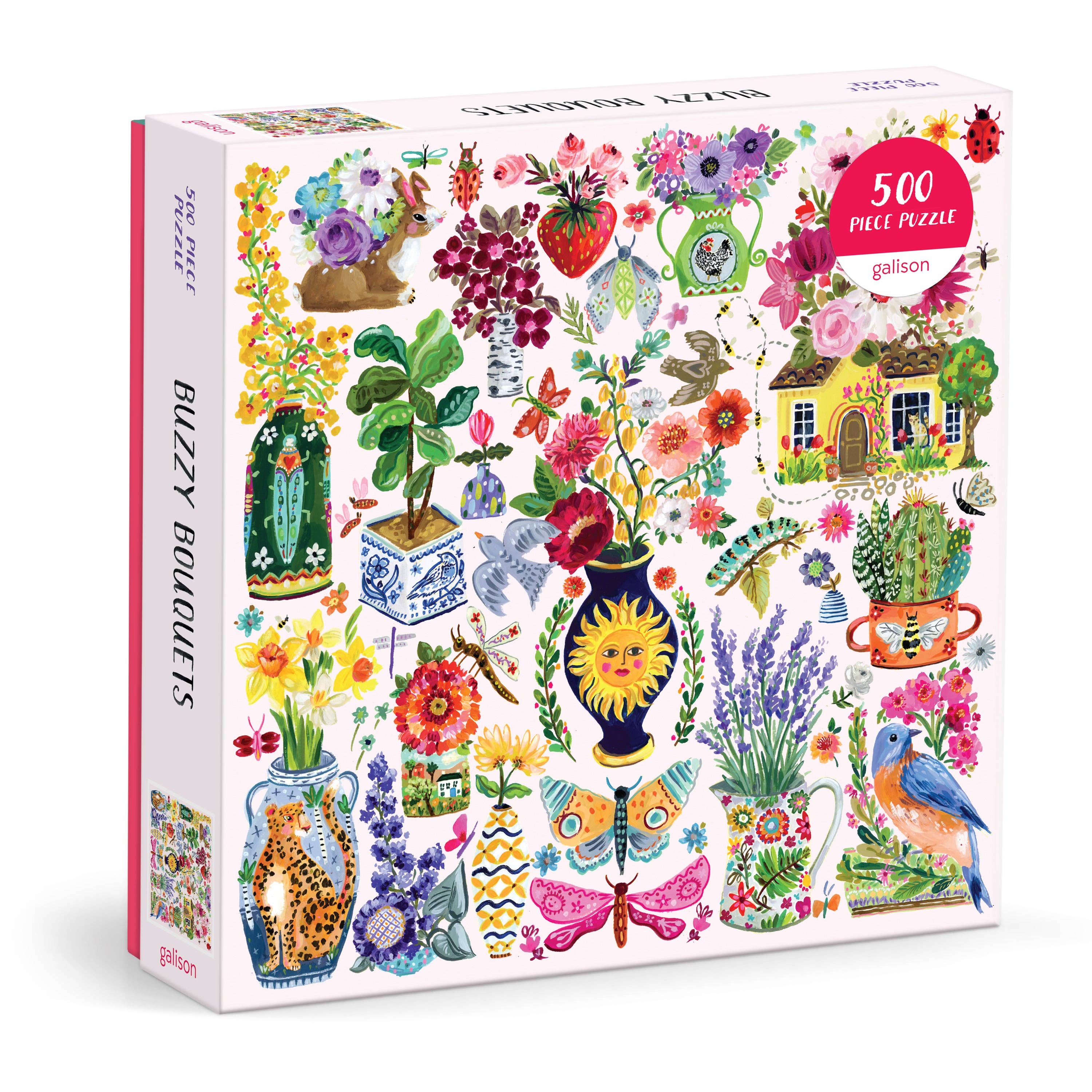 Galison: Buzzy Bouquets 500 Piece Puzzle