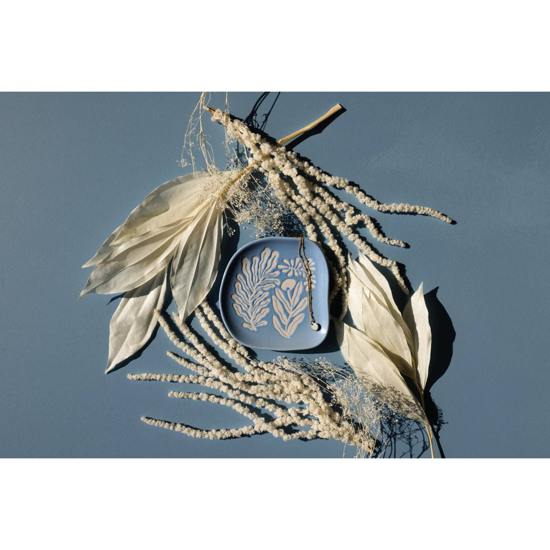 Entwine Imprint Blue Trinket Stoneware Tray