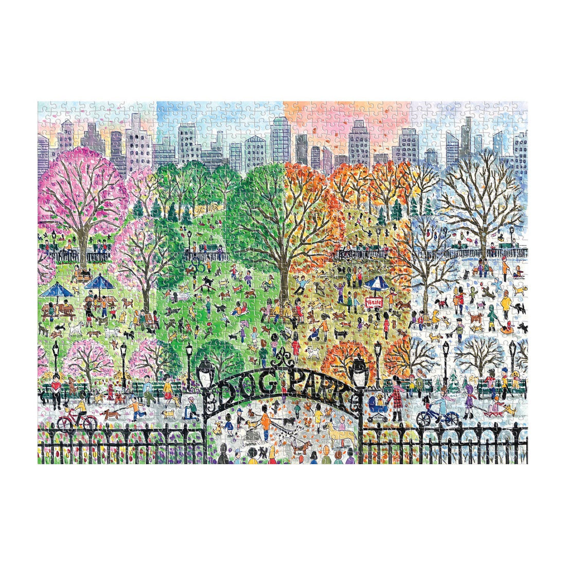 Galison: Michael Storrings Dog Park in Four Seasons 1000 Piece Puzzle