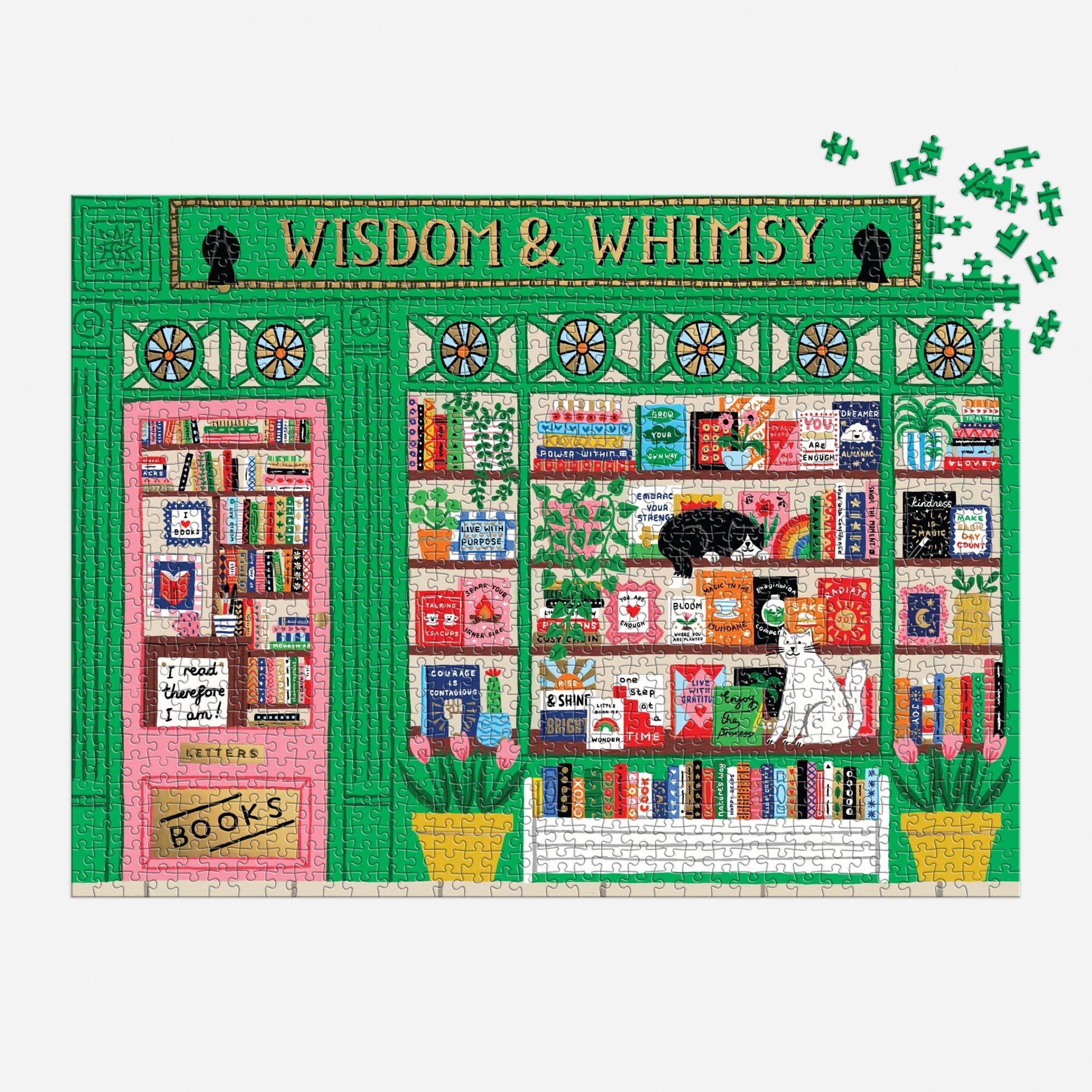 Galison: Wisdom & Whimsy Bookshop 1000 Piece Foil Puzzle