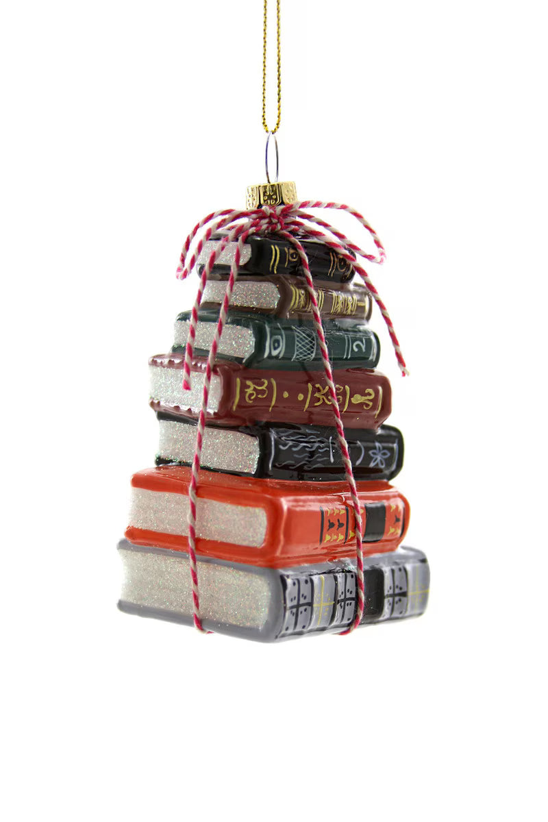 Book Stack Ornament - Neutral Colors