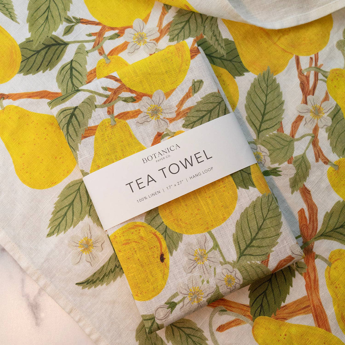 Pear Orchard 100% Linen Tea Towel