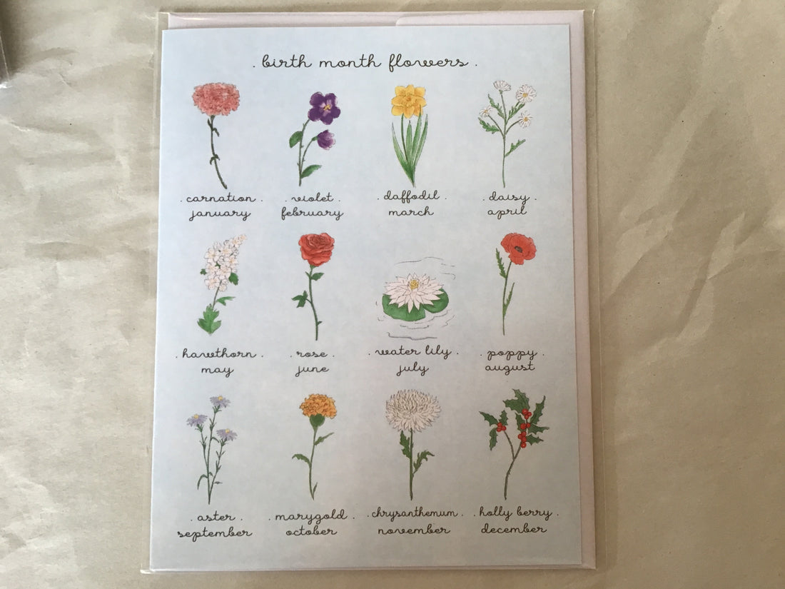 Birth Month Flowers Card