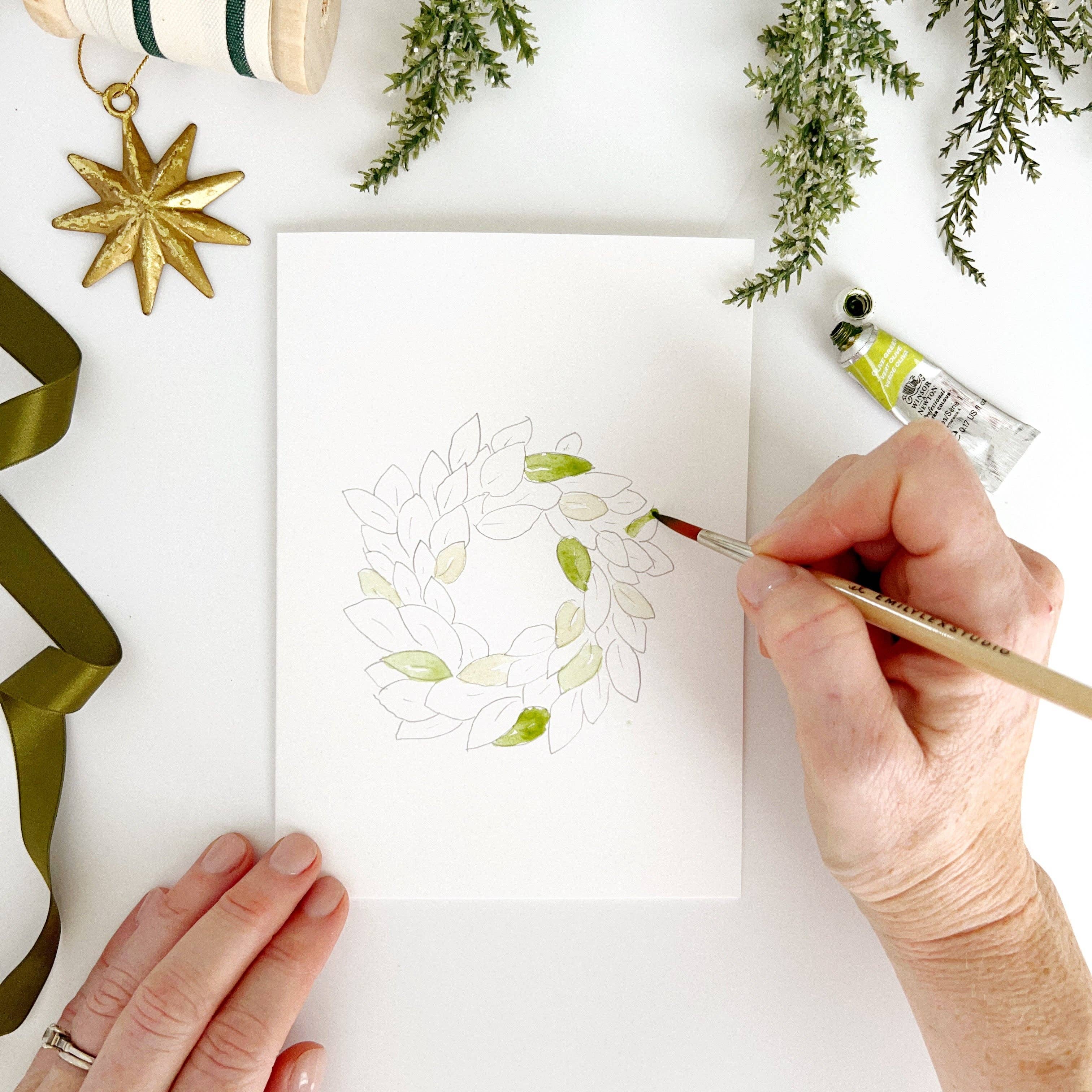 Emily Lex: Wreaths Paintable Notecards
