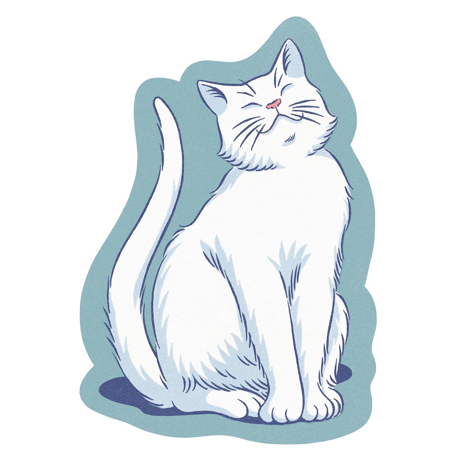 White Cat Sticker