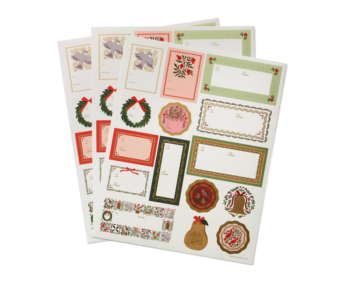 Pack of 3 Christmastide Stickers &amp; Labels