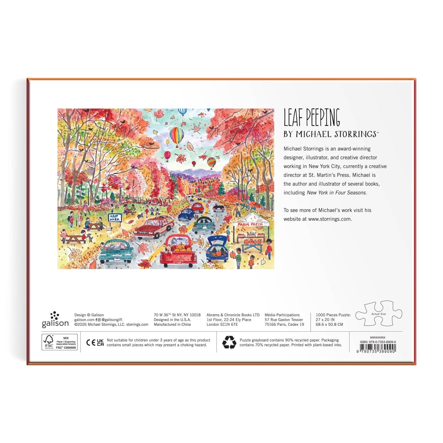 Galison: Michael Storrings Leaf Peeping 1000 Piece Puzzle