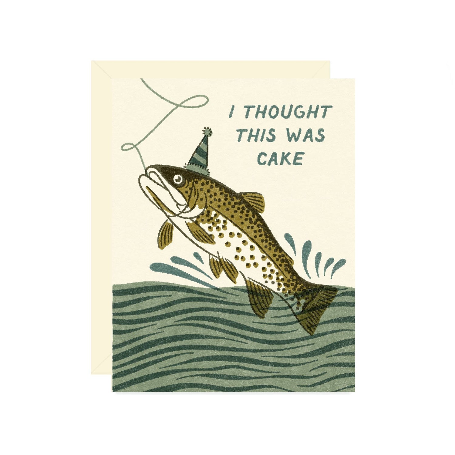Trout Catching Cake Card