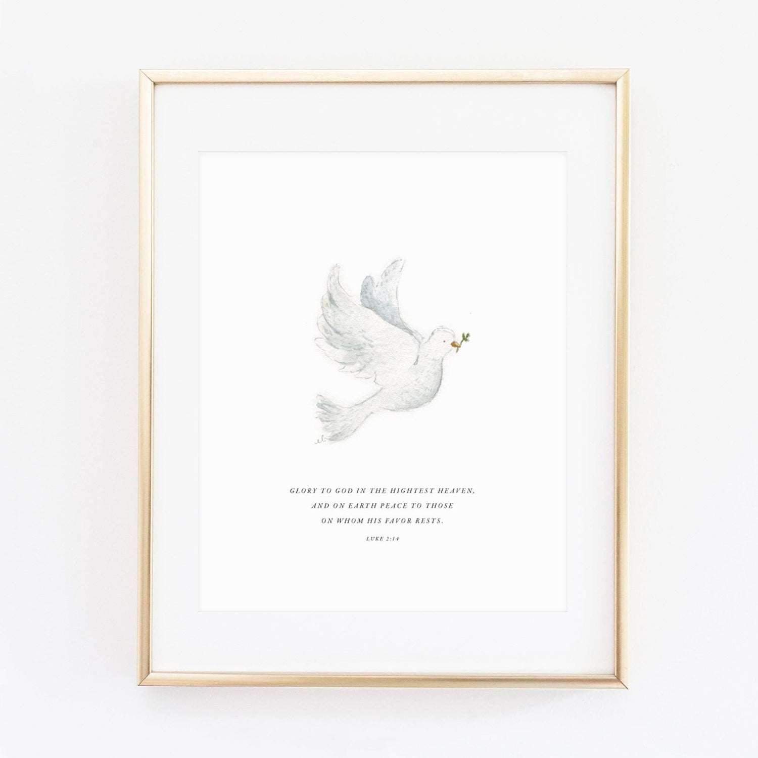 Dove Scripture Print: Luke 2:14 by Emily Lex