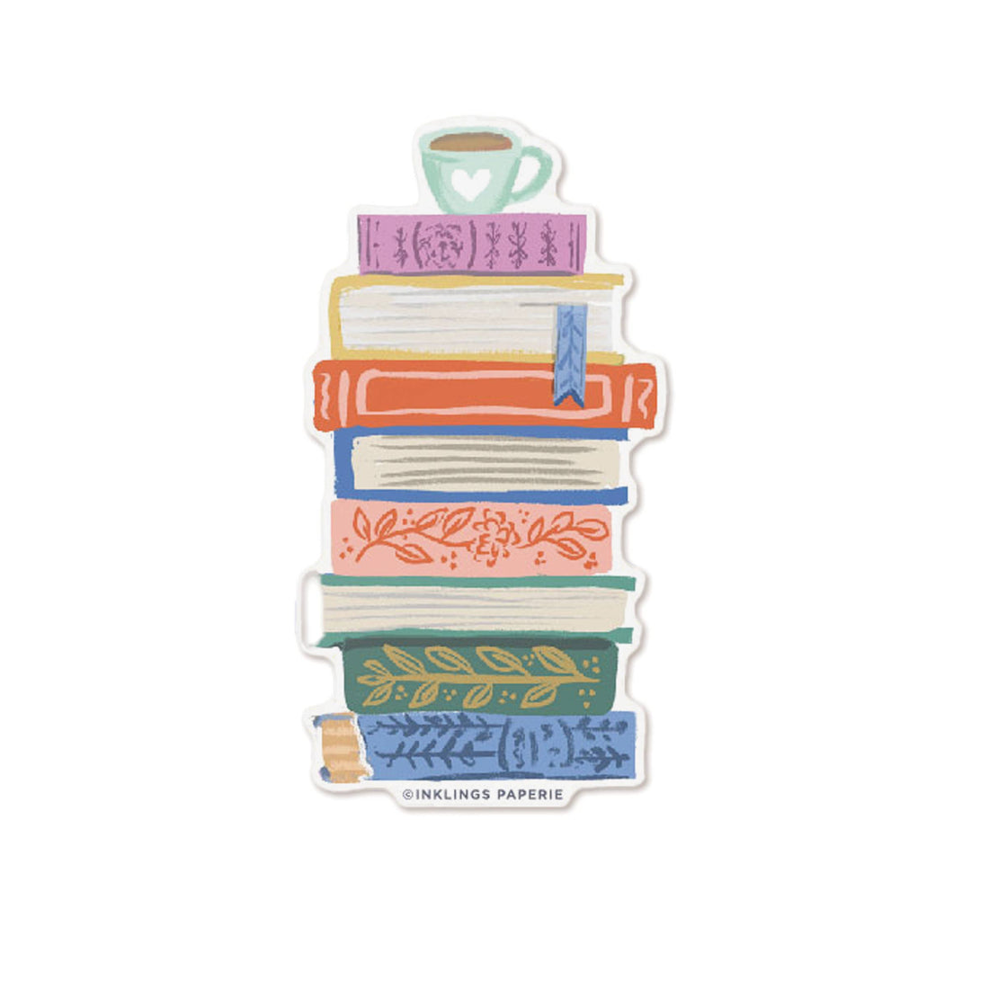 Book Stack with Cup Sticker