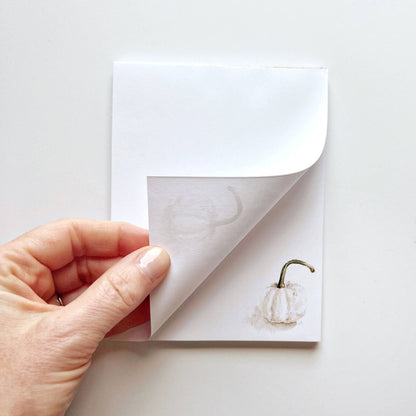 White Pumpkin Notepad by Emily Lex