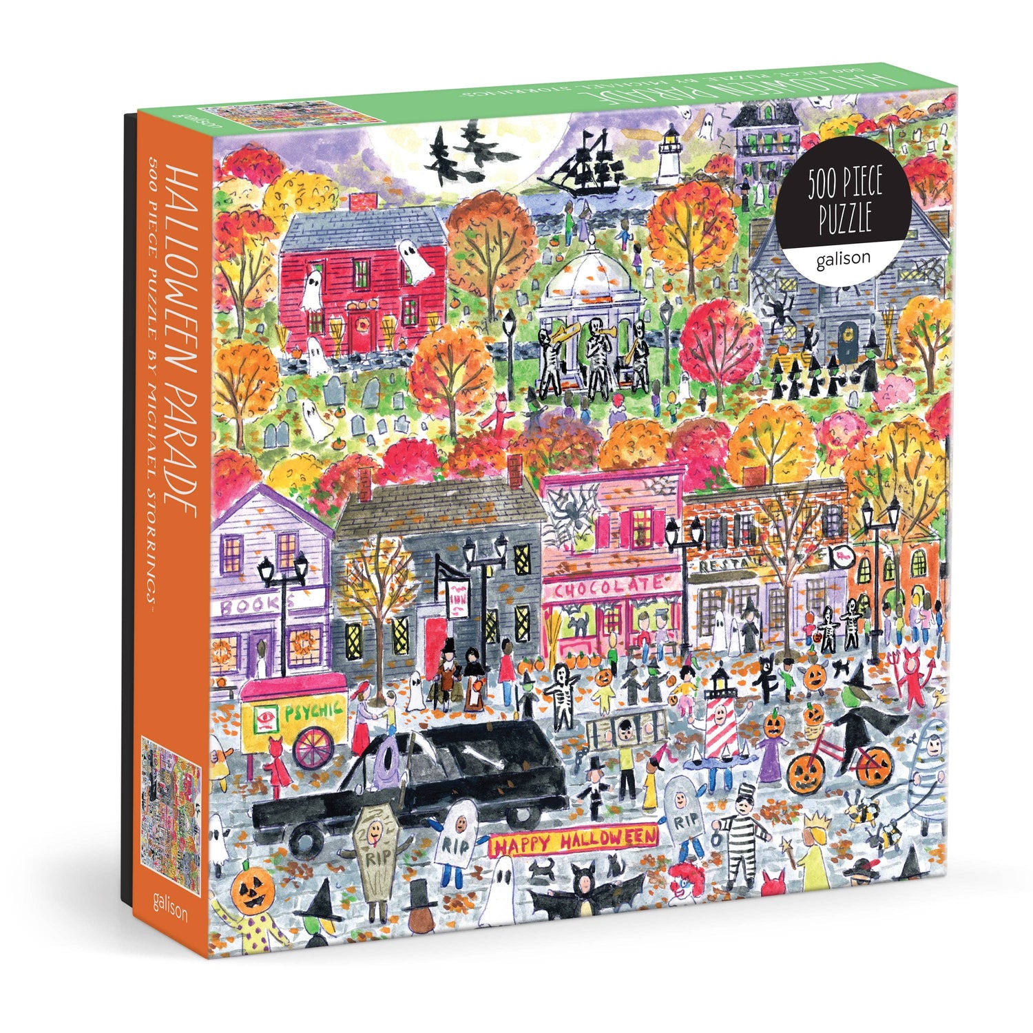Galison: Michael Storrings Halloween Parade 500 Piece Puzzle