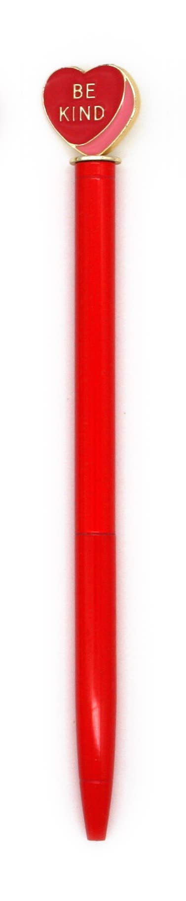 Enamel Heart Charm Pen - Red