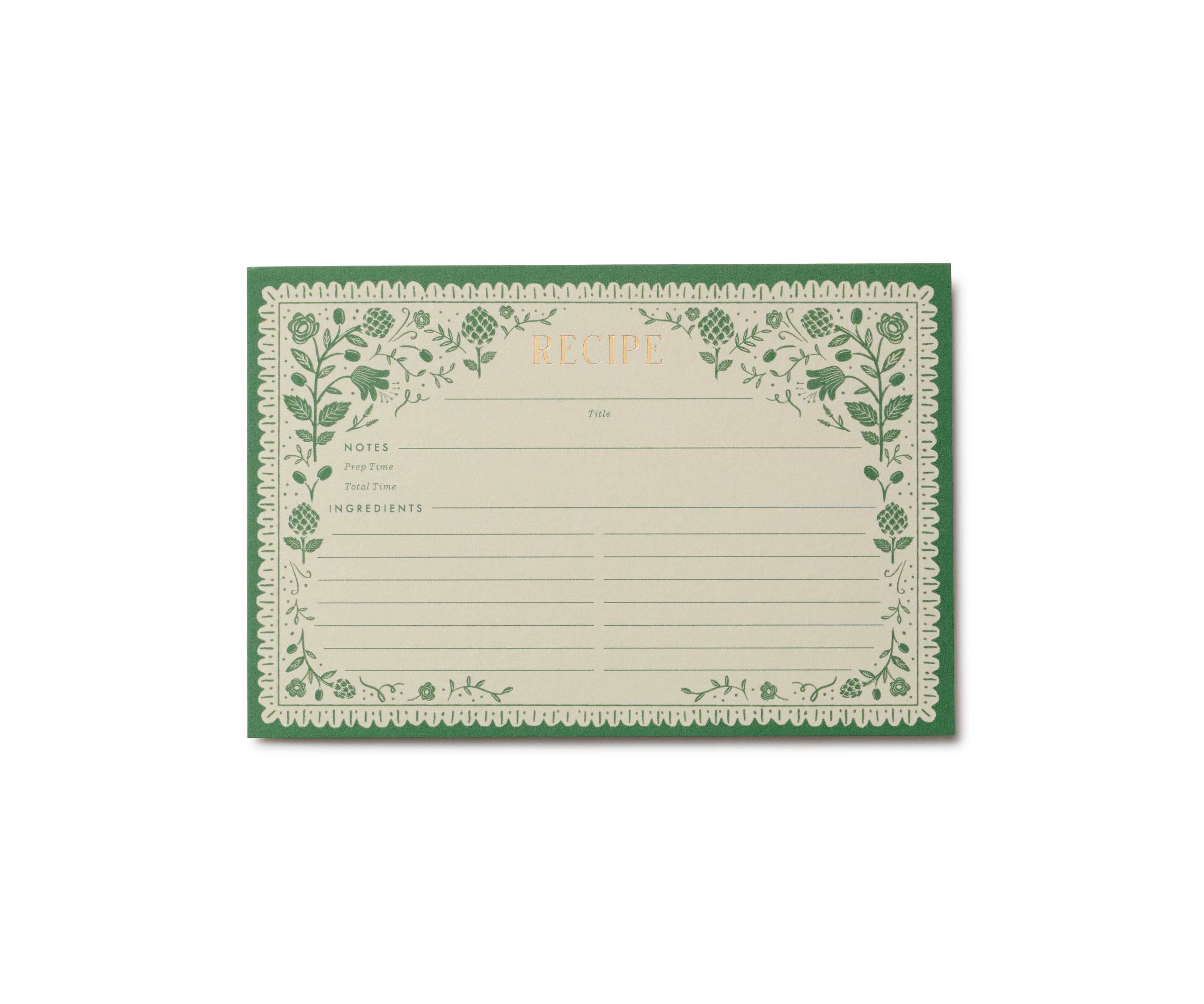 Artichoke Recipe Cards:  Pack of 12