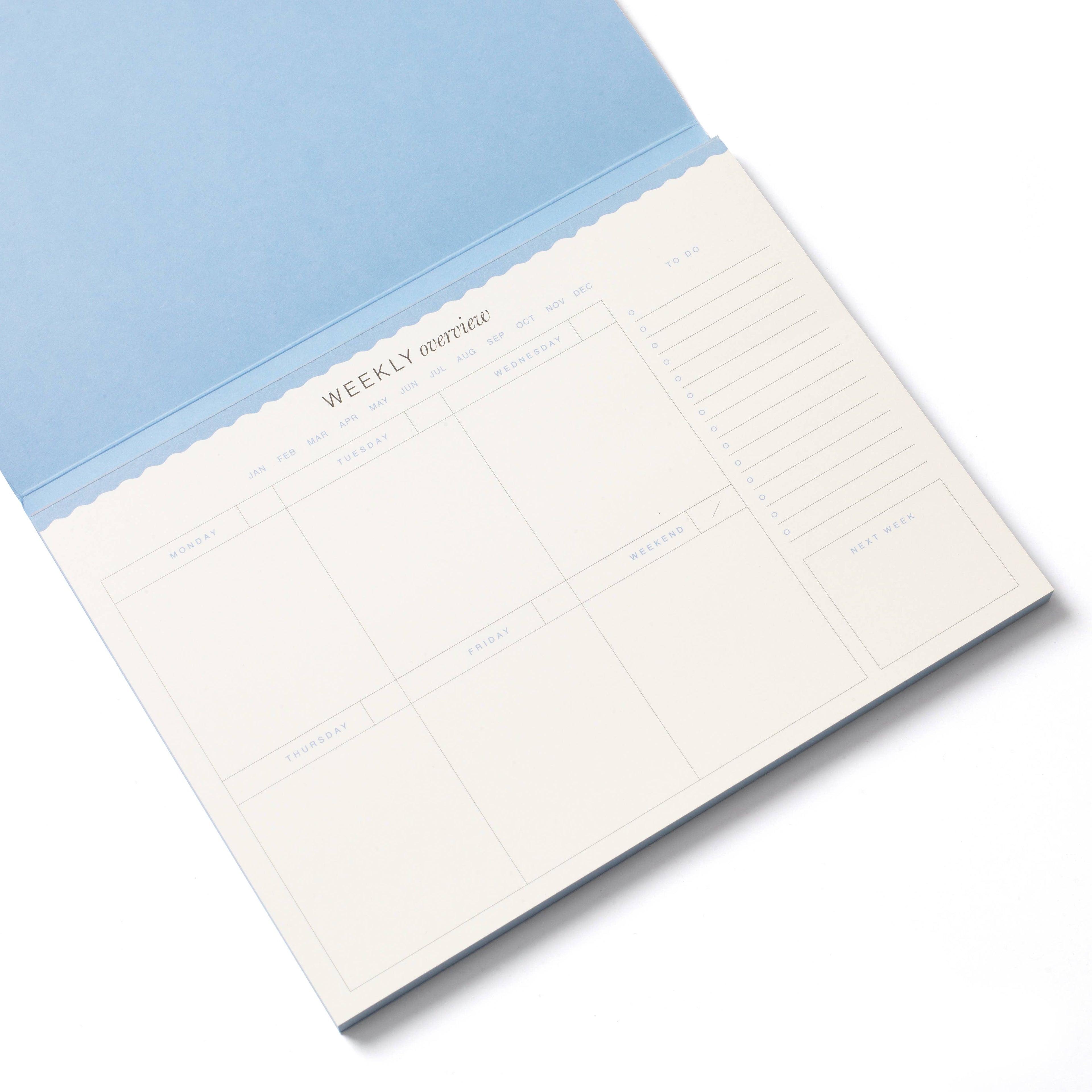 Floral Checkerboard Undated Weekly Desk Planner
