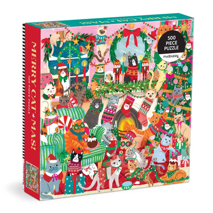 Mudpuppy: Merry Catmas! 500 Piece Family Puzzle
